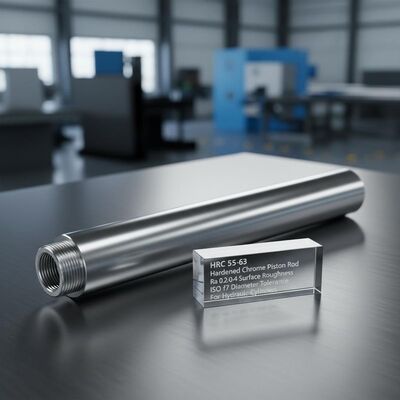 Comprar Varilla de pistón cromada endurecida HRC 55-63 con rugosidad superficial Ra 0.2-0.4 y tolerancia de diámetro ISO f7 para cilindros hidráulicos Fabricación en línea