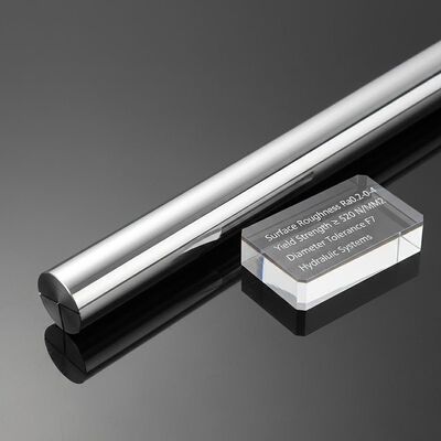 Roughness de superficie Ra0,2-0,4 Varilla de pistón cromada con resistencia al rendimiento no inferior a 520 N/MM2 y tolerancia de diámetro F7 para sistemas hidráulicos